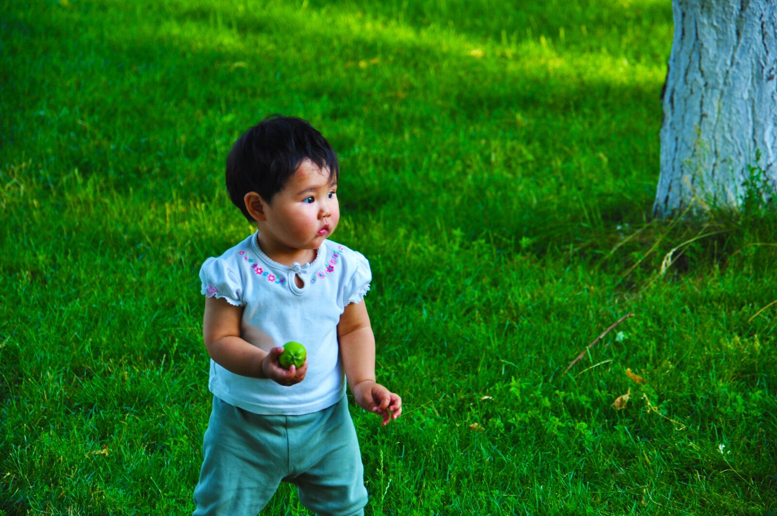Nikon D90 sample photo. Baby, green, nature photography