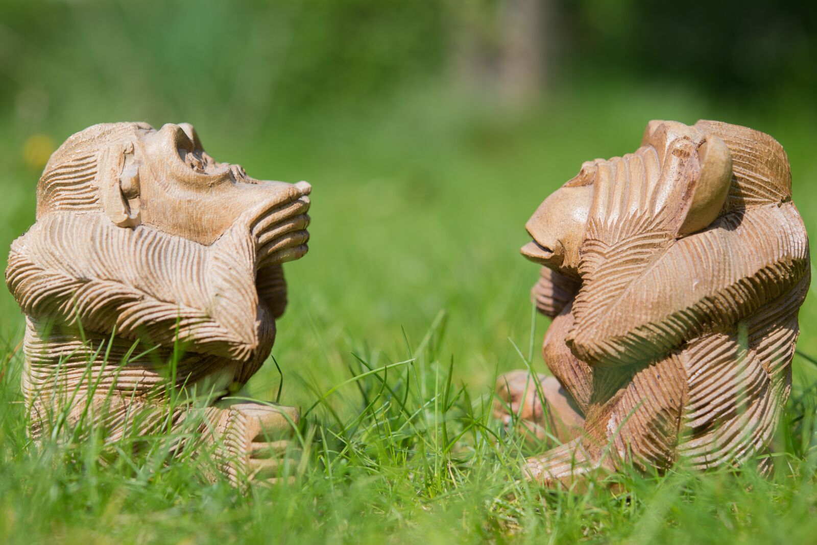 Nikon D600 sample photo. Monkey, statue, grass photography