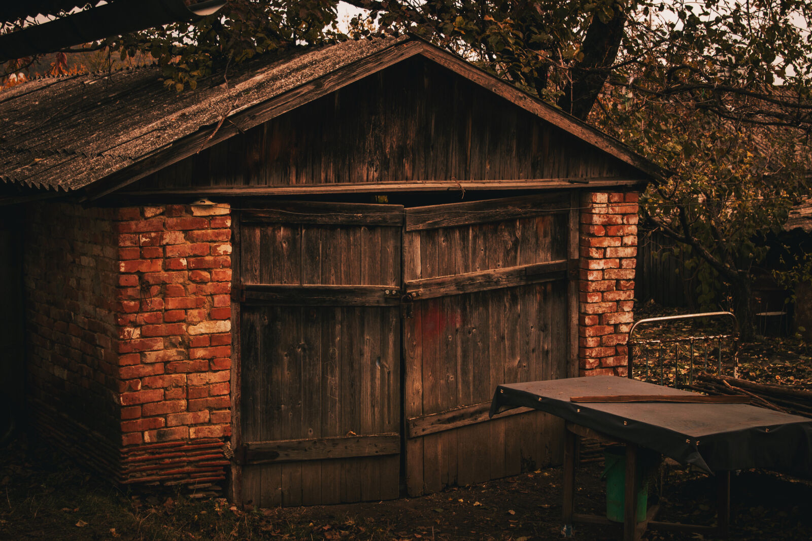 Canon EOS 600D (Rebel EOS T3i / EOS Kiss X5) sample photo. Country, garage, tree photography