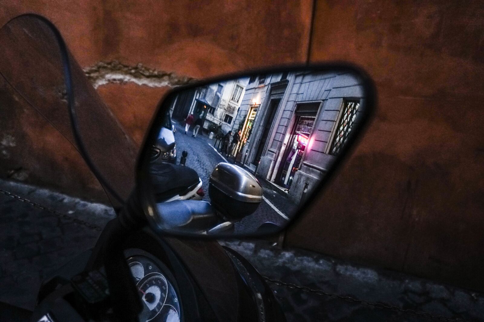 Sony a6300 sample photo. Rearview mirror, view, city photography