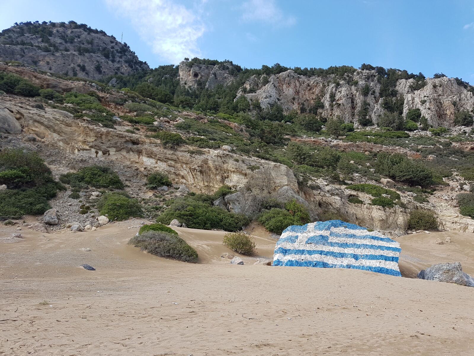 Samsung Galaxy S7 Edge sample photo. Greece, flag, rhodes photography