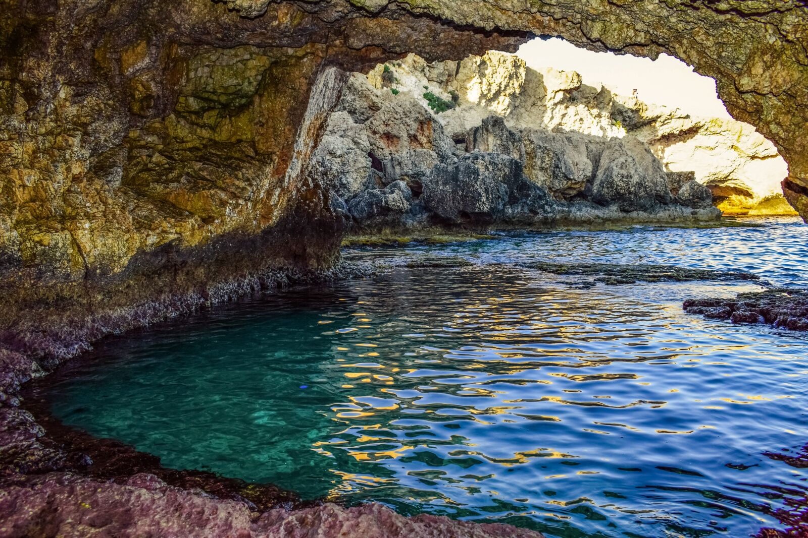 Nikon D3300 sample photo. Sea cave, natural pool photography