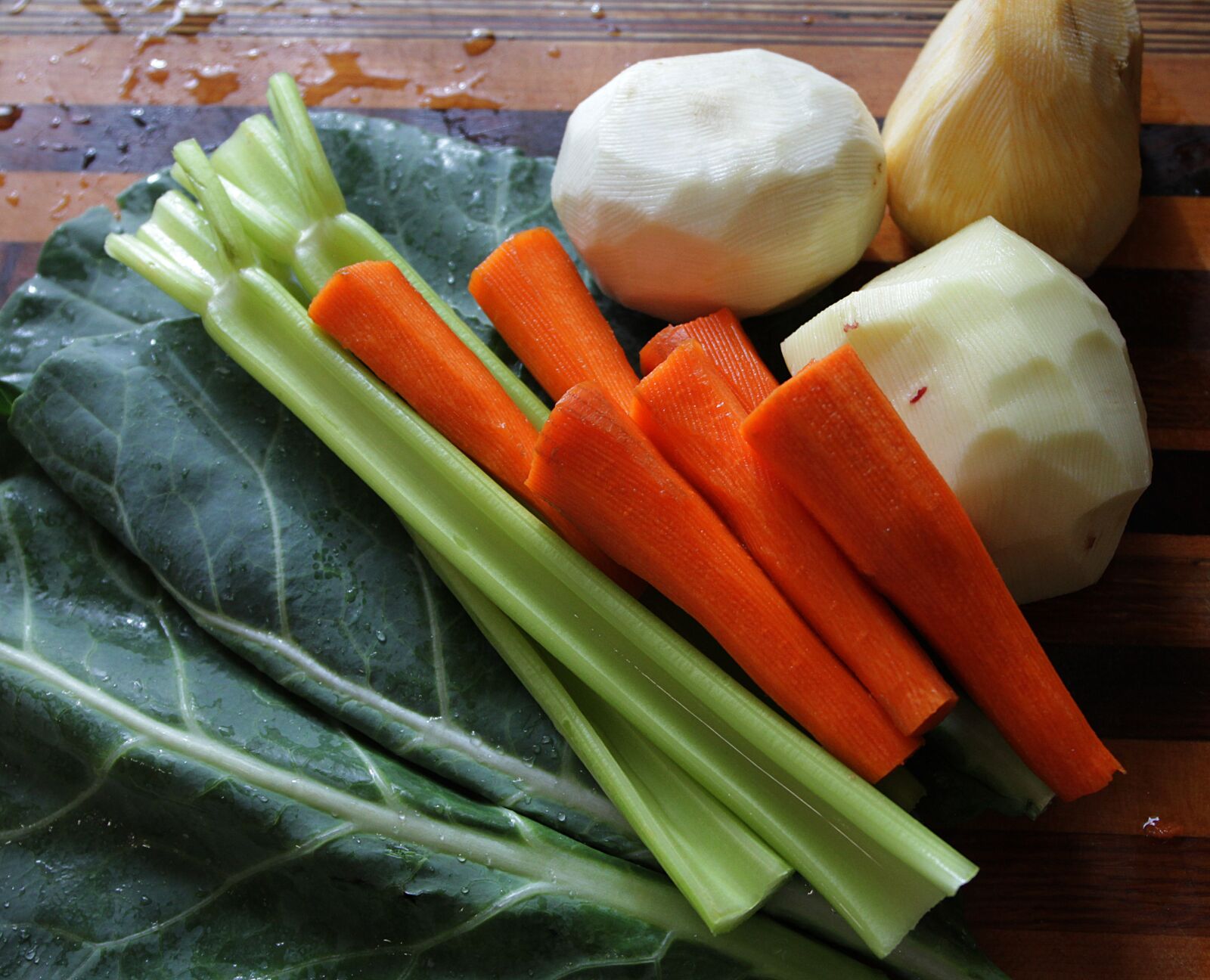 Canon EOS 7D + Canon EF 24-70mm F4L IS USM sample photo. Root vegetables, collard greens photography