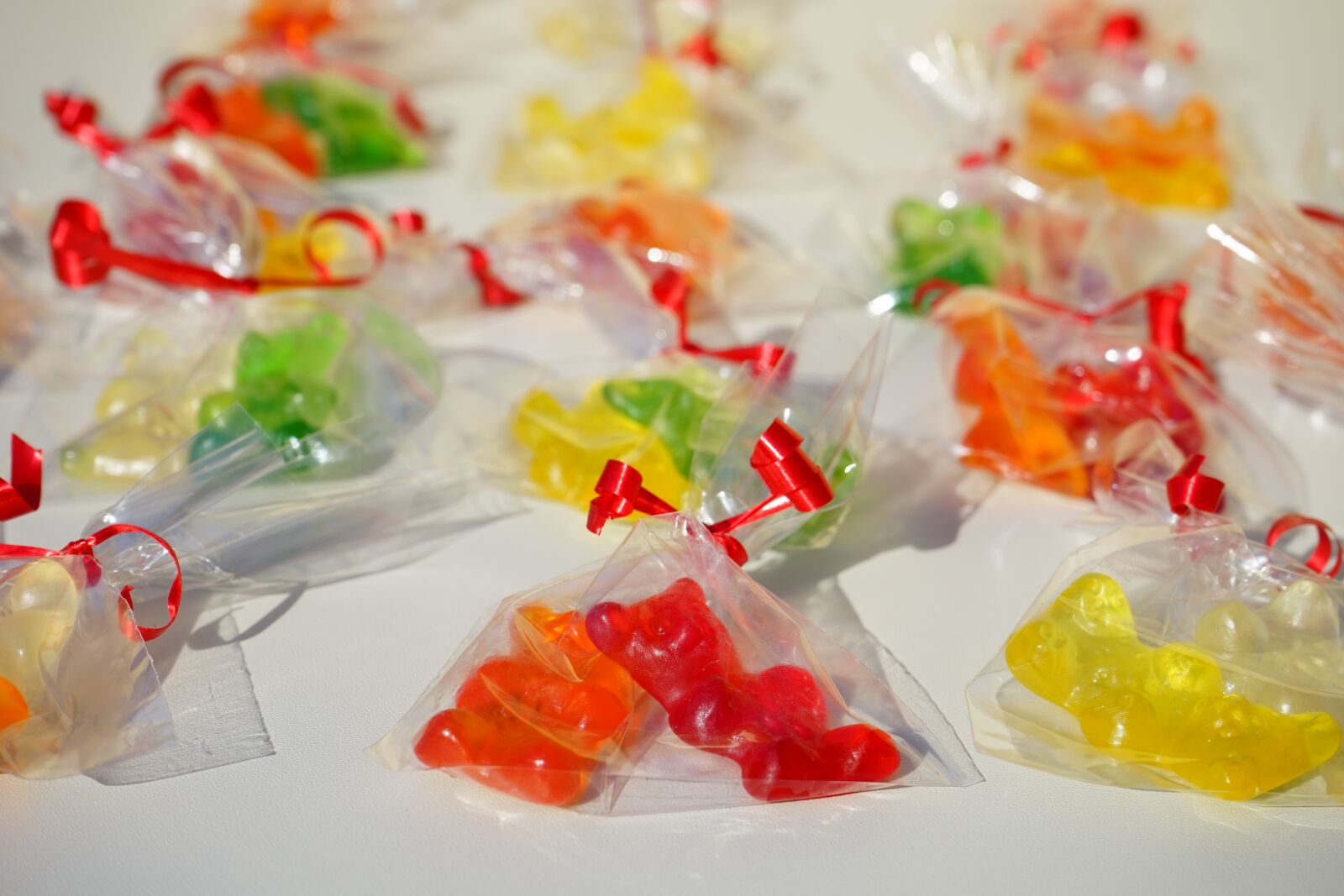 Sony a7 sample photo. Gummi bears, packed, sachets photography