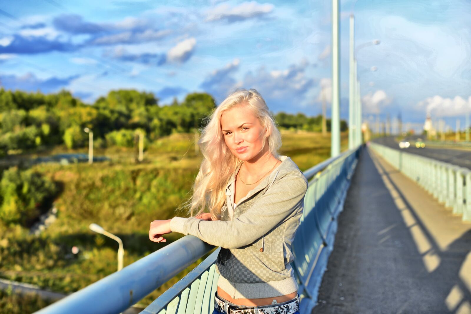 Nikon D800 sample photo. Girl on the bridge photography