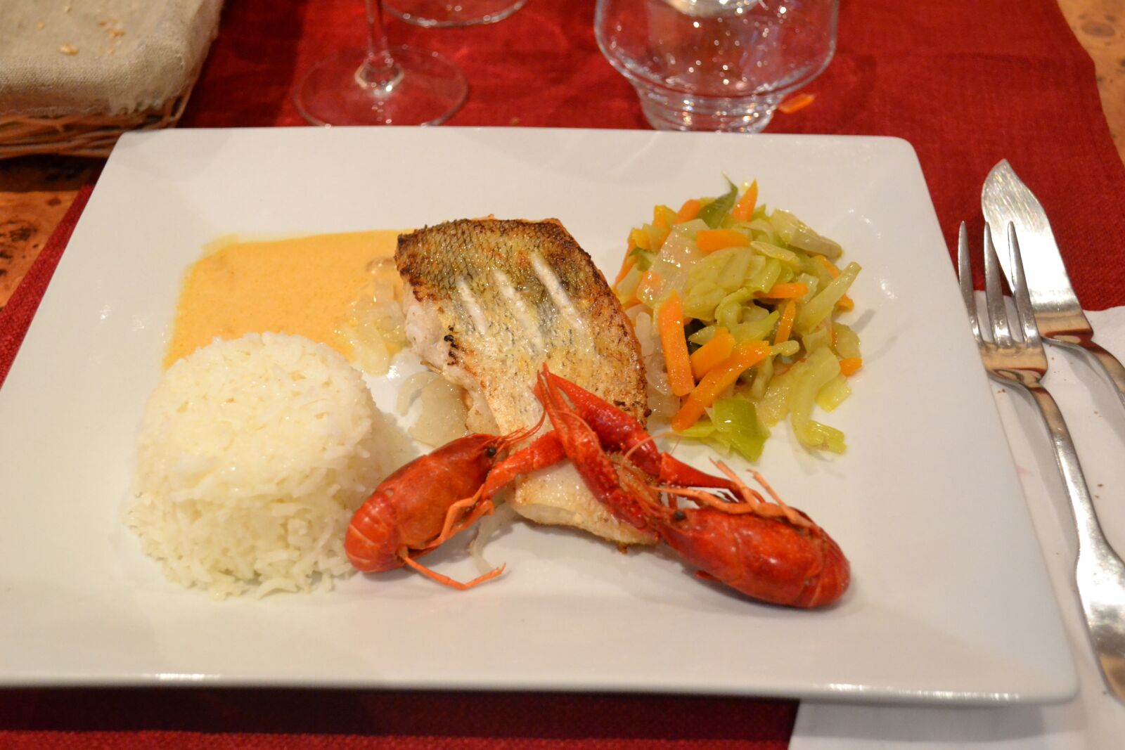 Nikon D3100 sample photo. Fish, rice, vegetables photography