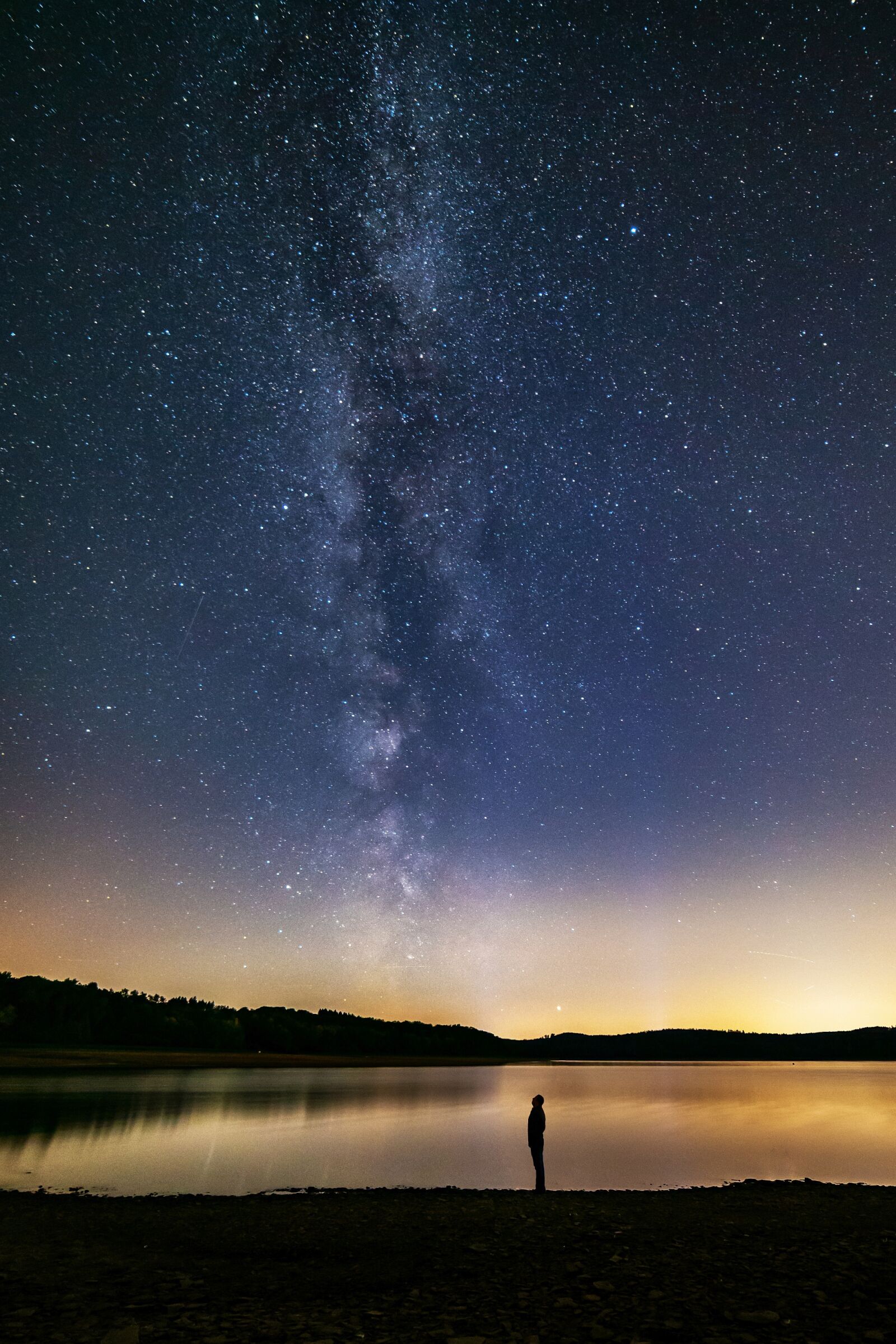 Nikon D600 sample photo. Milky way, human, lake photography