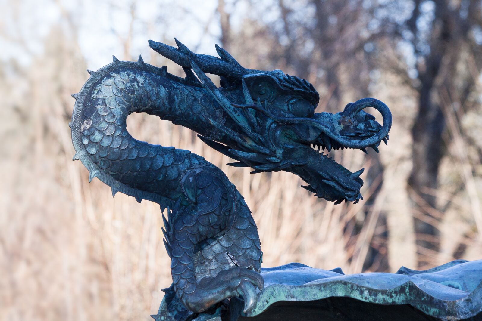 Canon EOS 50D sample photo. Dragon, sculpture, metal photography