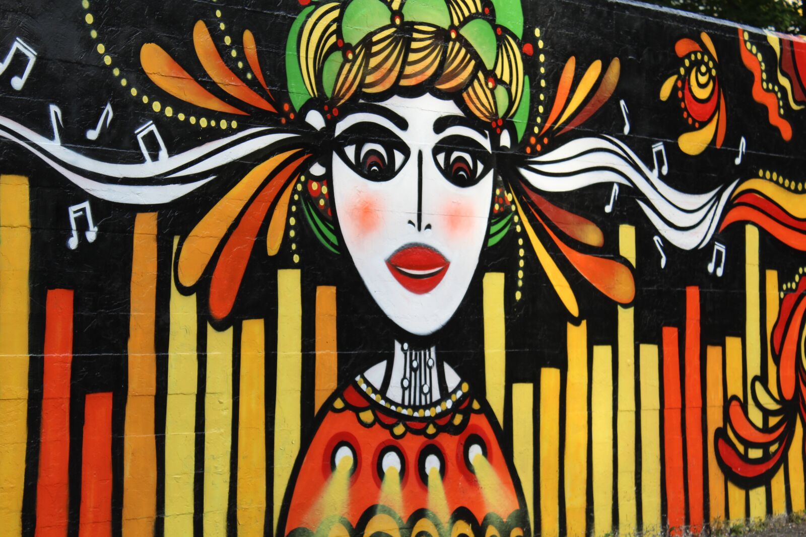 Canon EOS 1200D (EOS Rebel T5 / EOS Kiss X70 / EOS Hi) sample photo. Murals, girl, music photography
