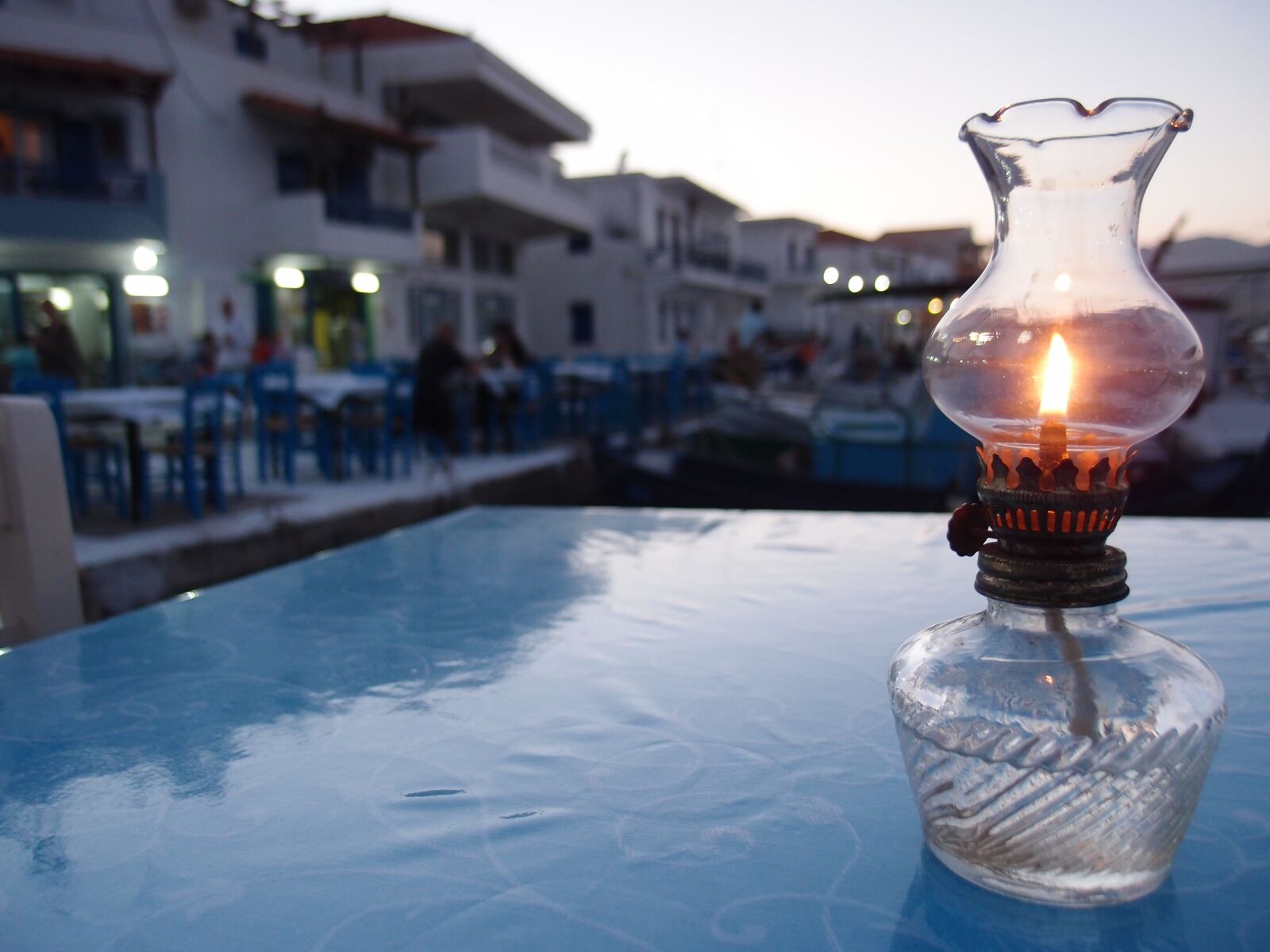 Olympus XZ-1 sample photo. Port, oil lamp, sunset photography