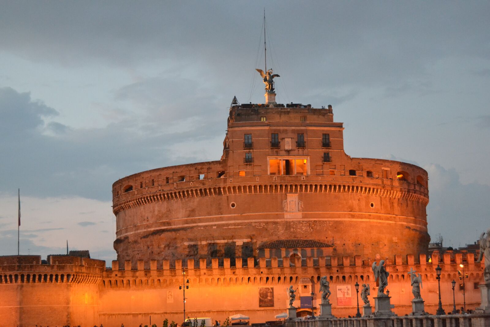 Nikon D3100 sample photo. Castle sant'angelo, rome, sunset photography