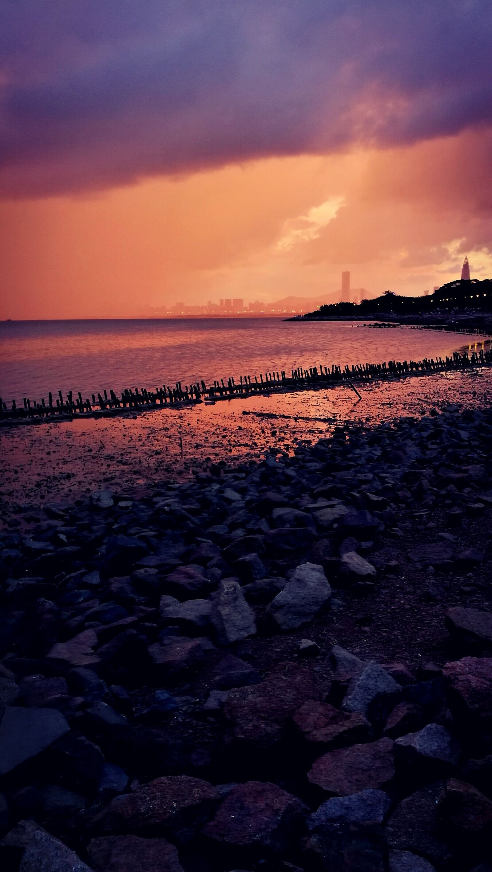 HUAWEI P9 sample photo. Sunset, shenzhen bay, rainstorm photography