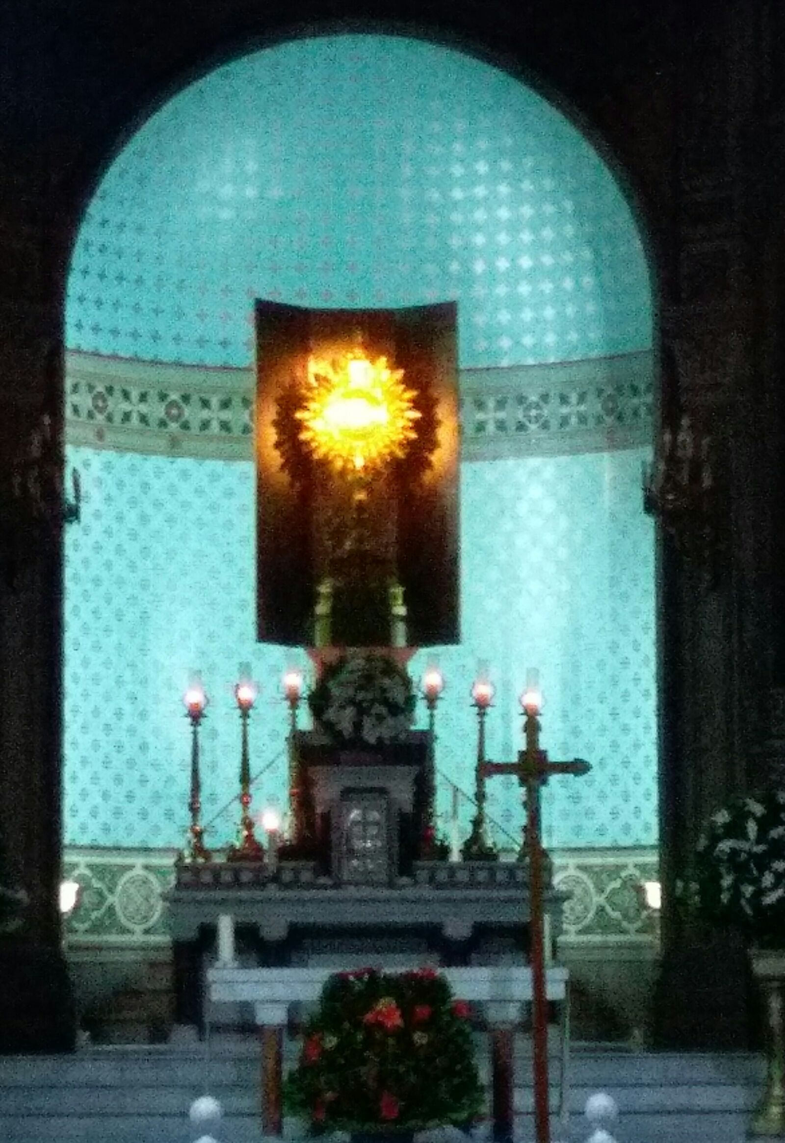 HTC ONE A9 sample photo. Adoration, alter, candle, christ photography