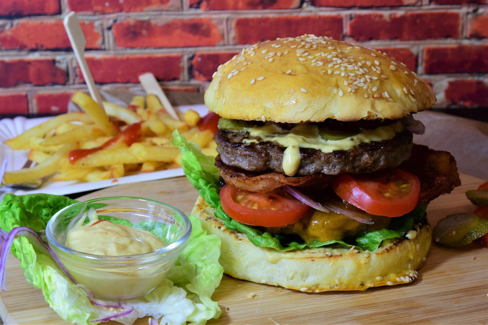 Nikon D7200 sample photo. Burger, hamburger, bbq photography