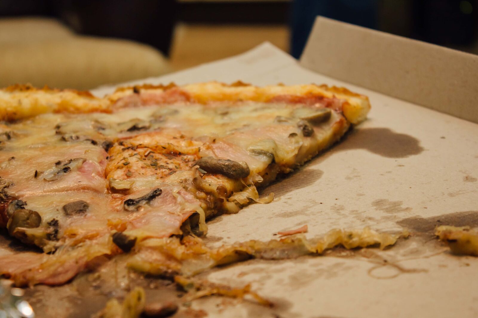 Canon EF-S 18-55mm F3.5-5.6 IS sample photo. Pizza, mushroom sauce, mozzarella photography