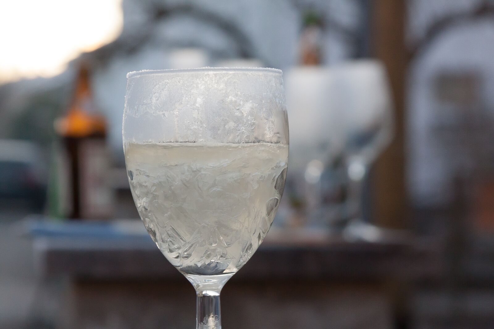 Canon EF-S 17-85mm F4-5.6 IS USM sample photo. Glass, champagne, frozen photography