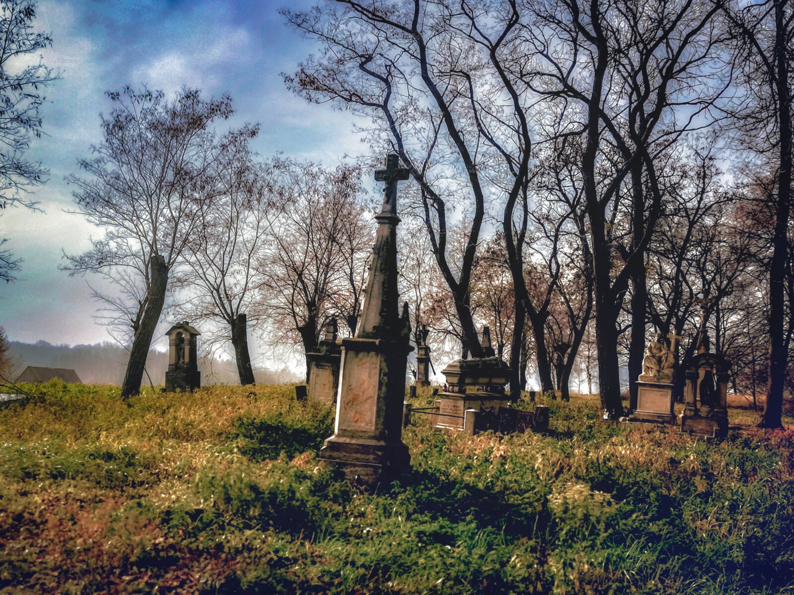 HUAWEI P20 sample photo. Cemetery, tombstones, architecture photography