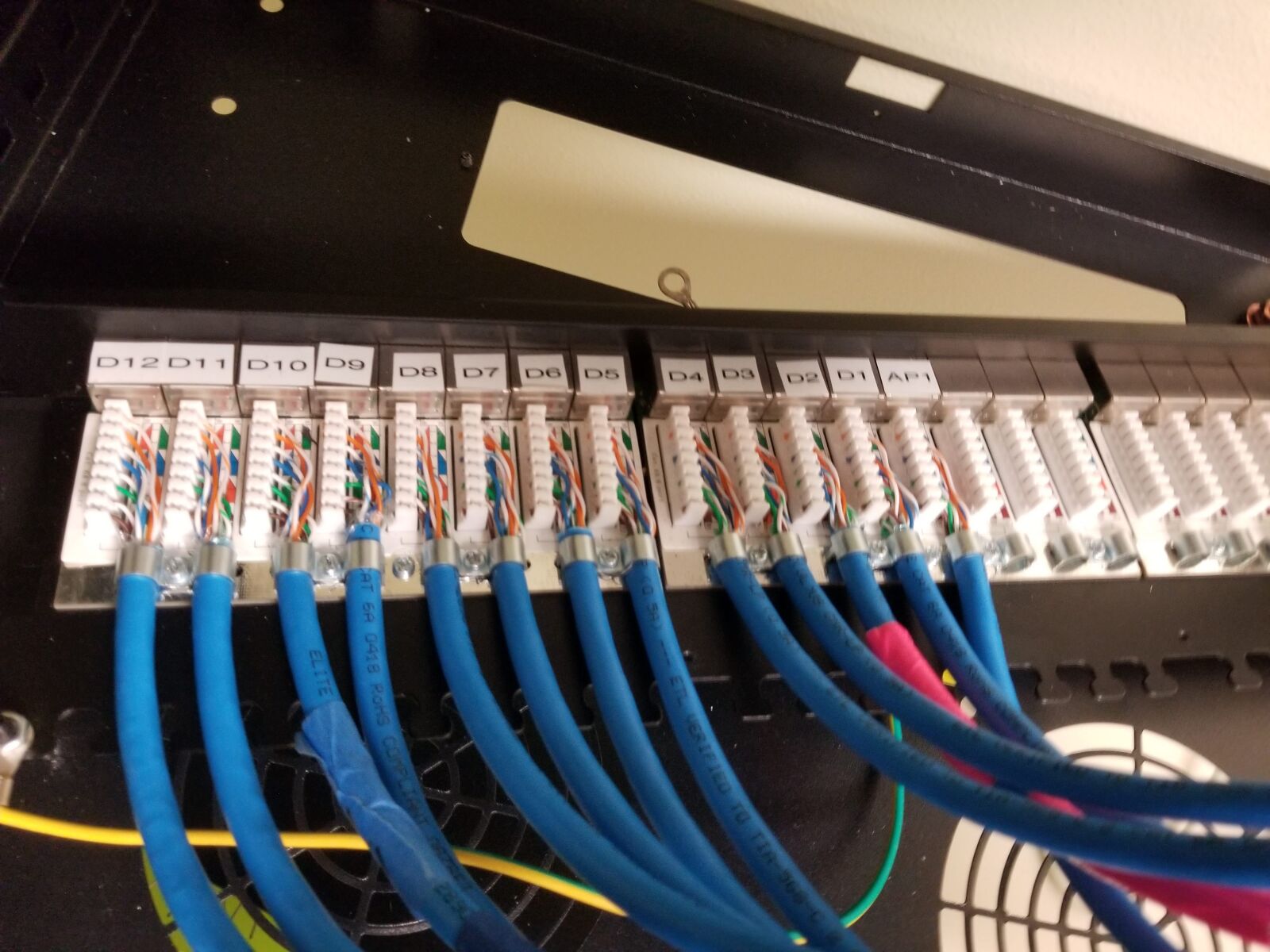 Samsung Galaxy S8+ sample photo. Patch panel, punch downs photography