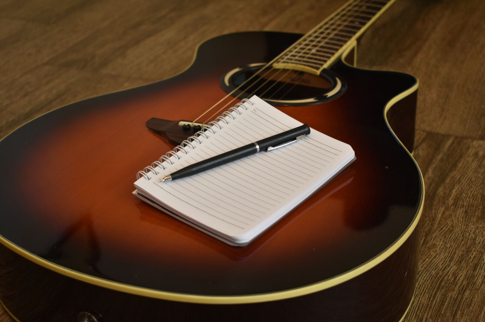Nikon D3400 sample photo. Acoustic, guitar, guitar, notebook photography