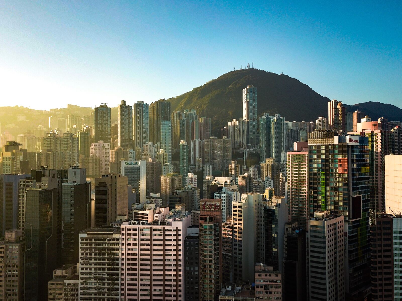 DJI FC220 sample photo. The skyscraper, city, silhouette photography
