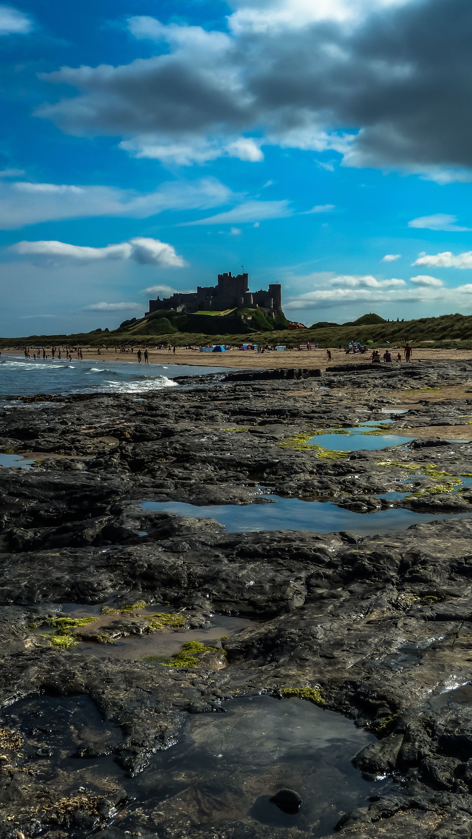 Panasonic Lumix DMC-FZ40 (Lumix DMC-FZ45) sample photo. Castle, beach, rocks photography