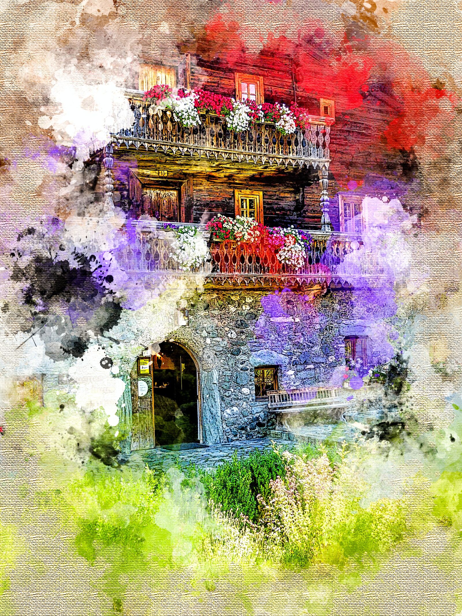 Panasonic Lumix DMC-FZ150 sample photo. Farmhouse, photo manipulation, watercolour photography