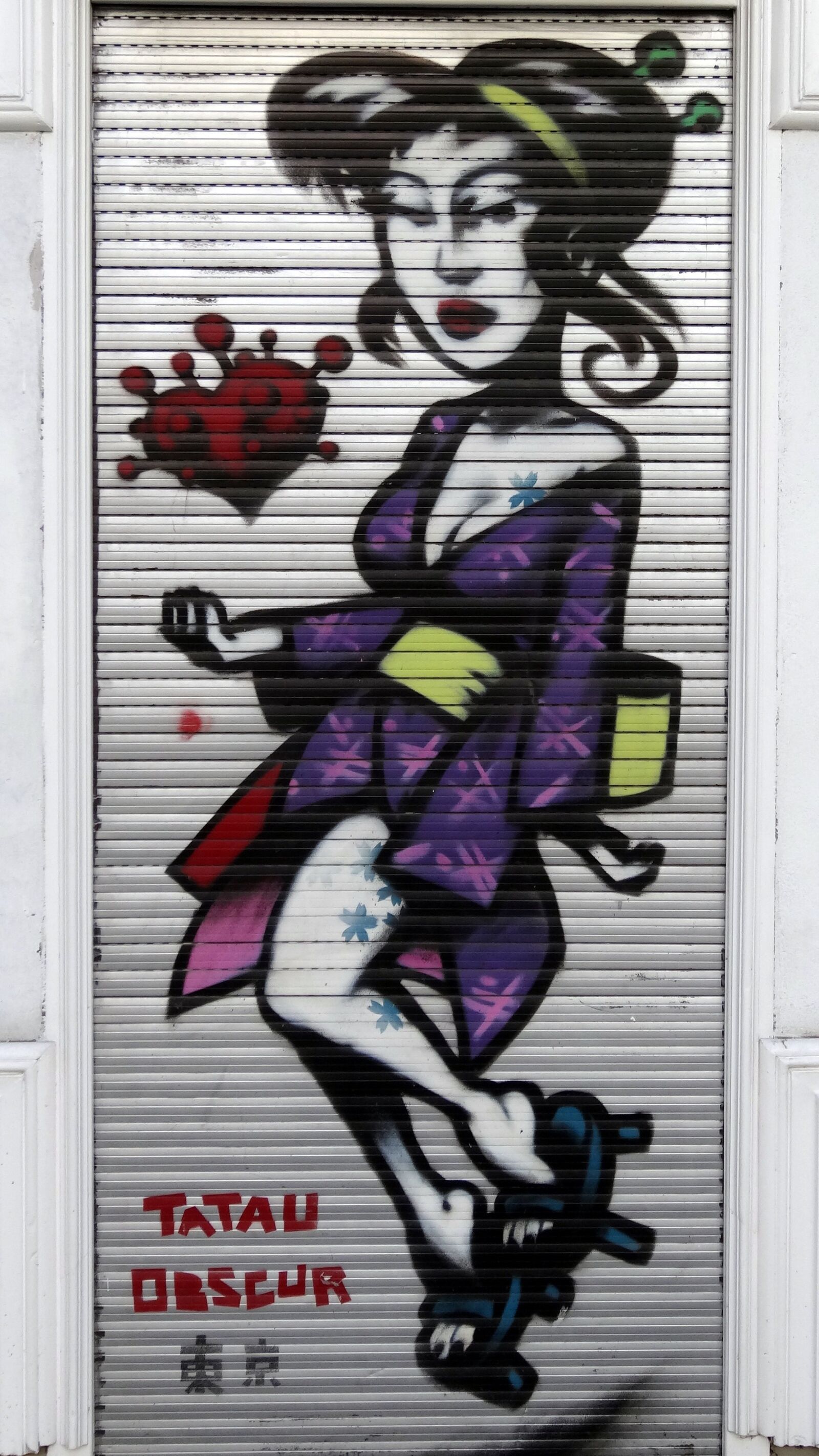 Sony Cyber-shot DSC-HX20V sample photo. Curtain, graffiti, woman photography