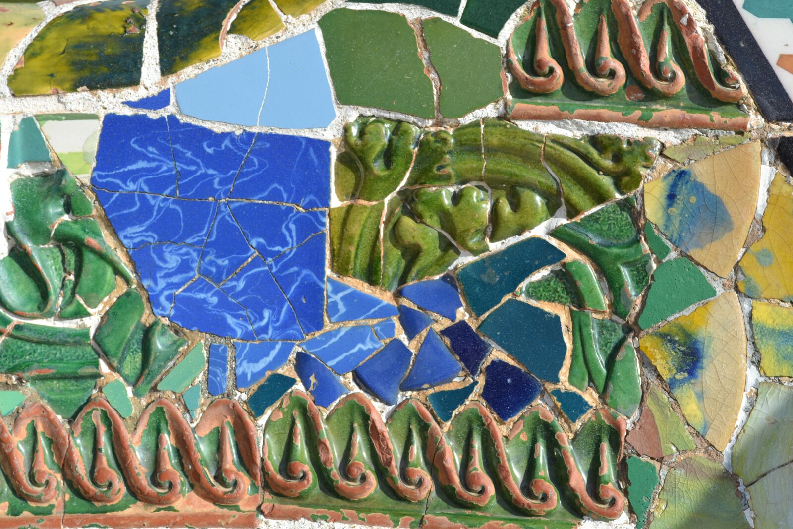 Nikon D3100 sample photo. Mosaic, modernism, parc guell photography