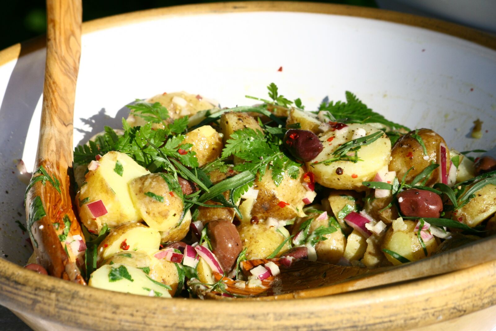 Canon EOS 400D (EOS Digital Rebel XTi / EOS Kiss Digital X) sample photo. Potatoe salad, salad, dish photography