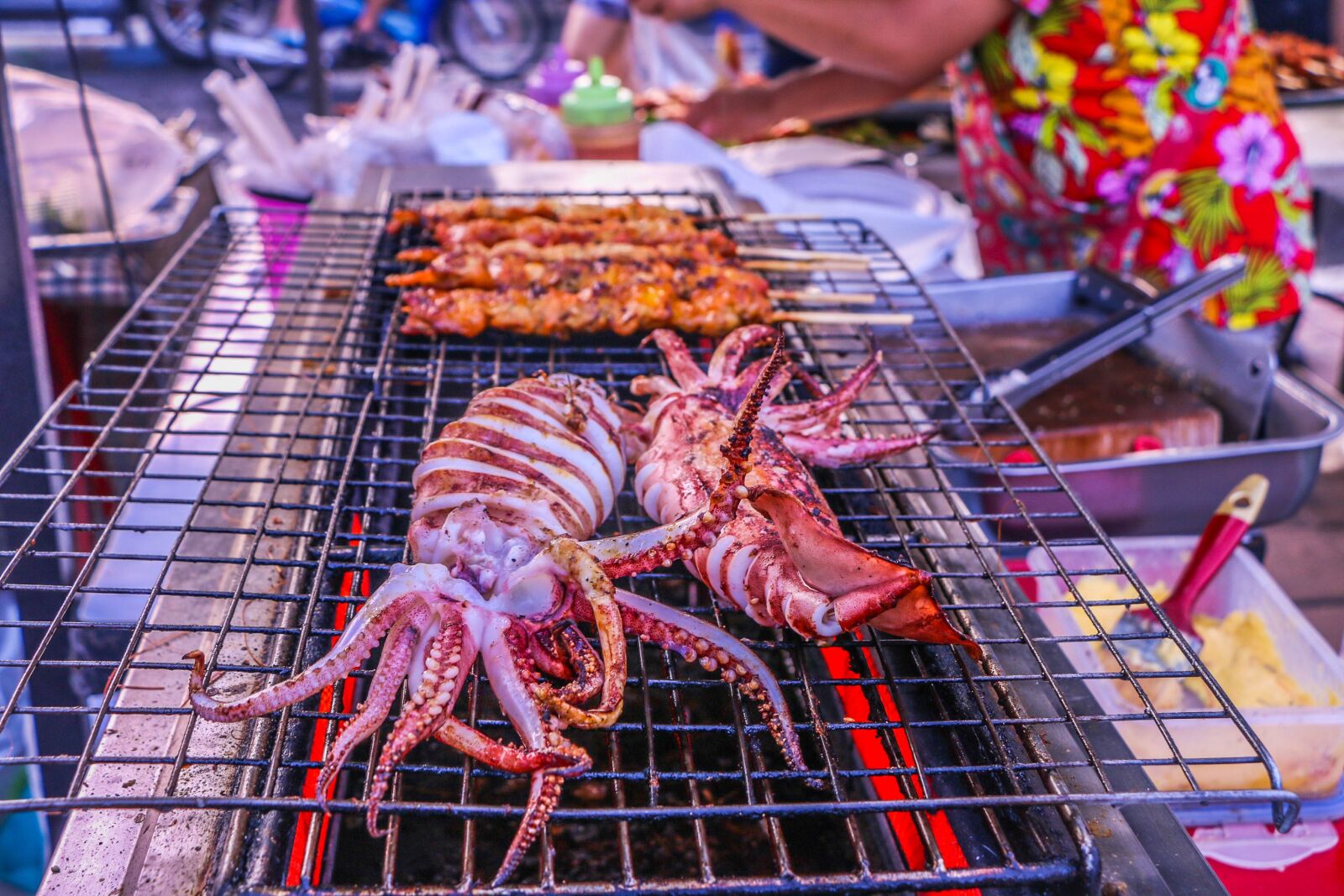 Canon EOS 70D sample photo. Grilled squid, squid, grill photography