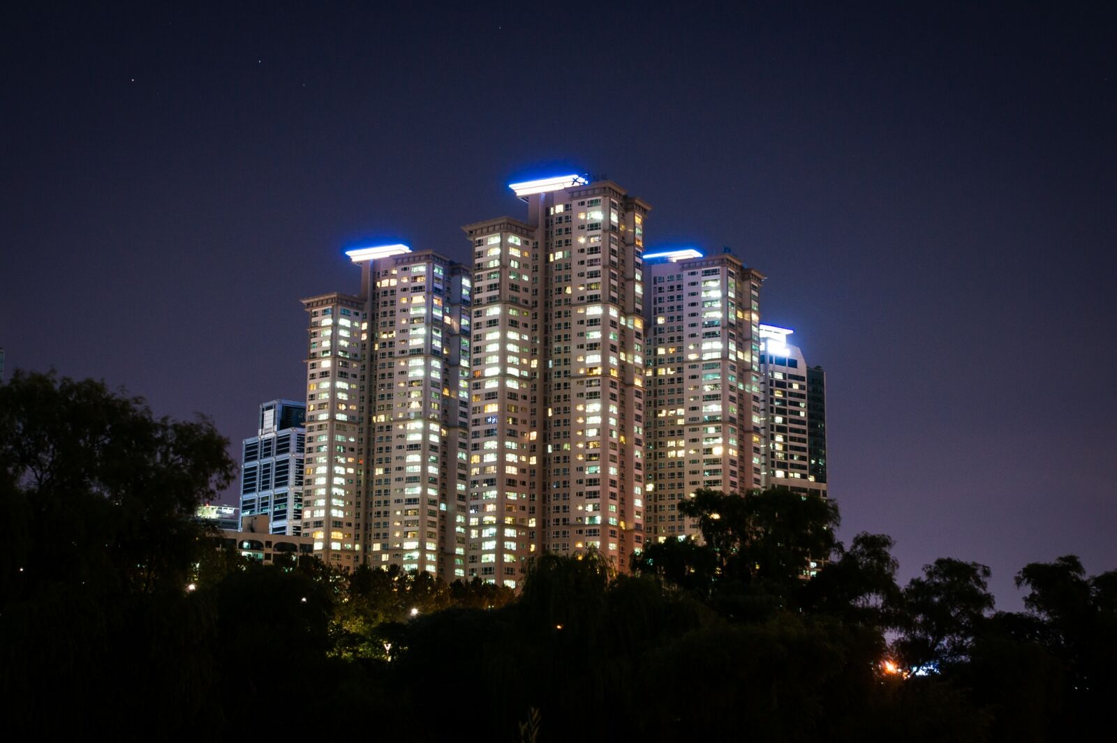 Sony Alpha DSLR-A550 sample photo. Building, night, night scene photography