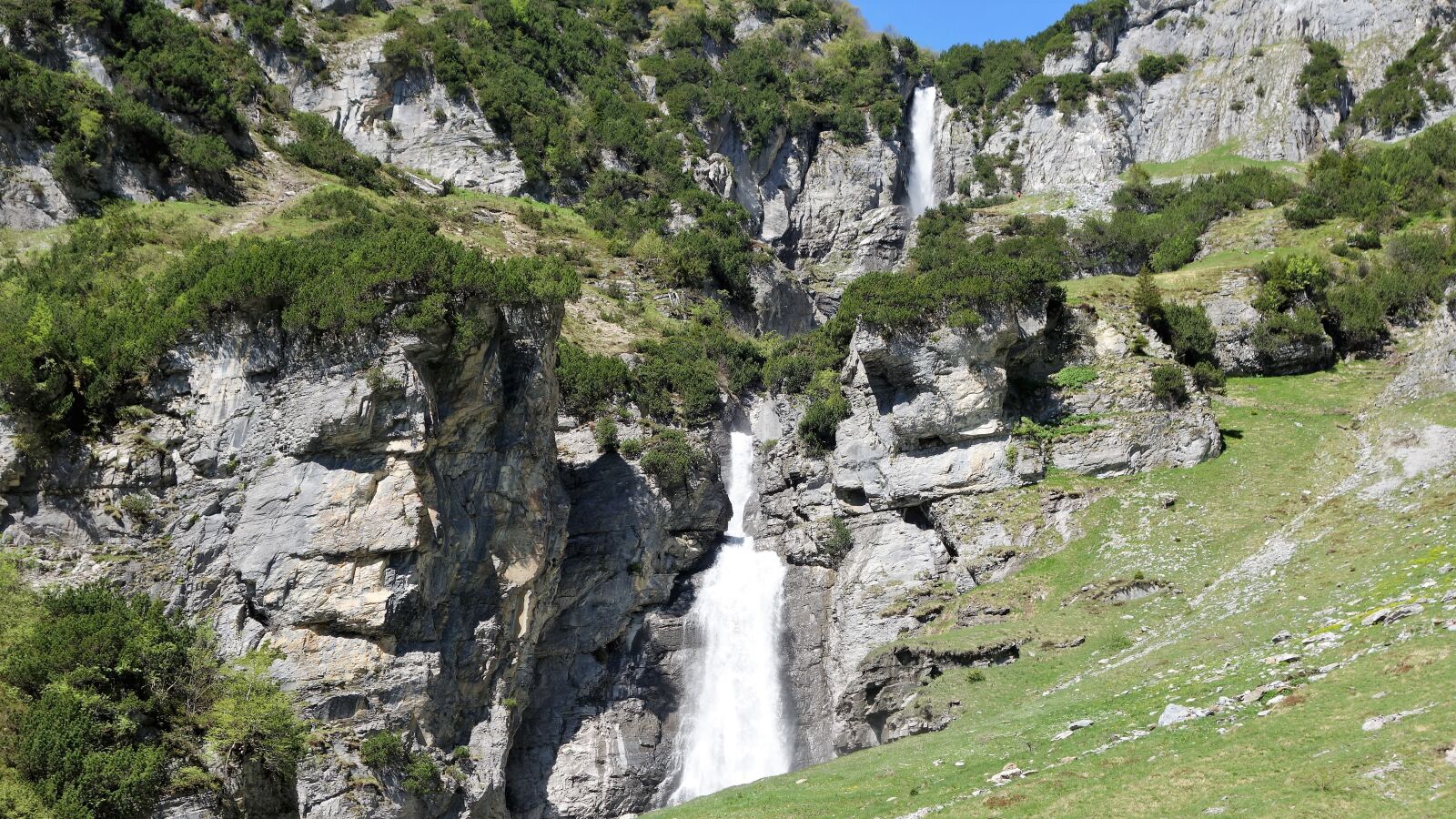 Sony Cyber-shot DSC-RX100 II sample photo. Waterfall, mountains, graubünden photography