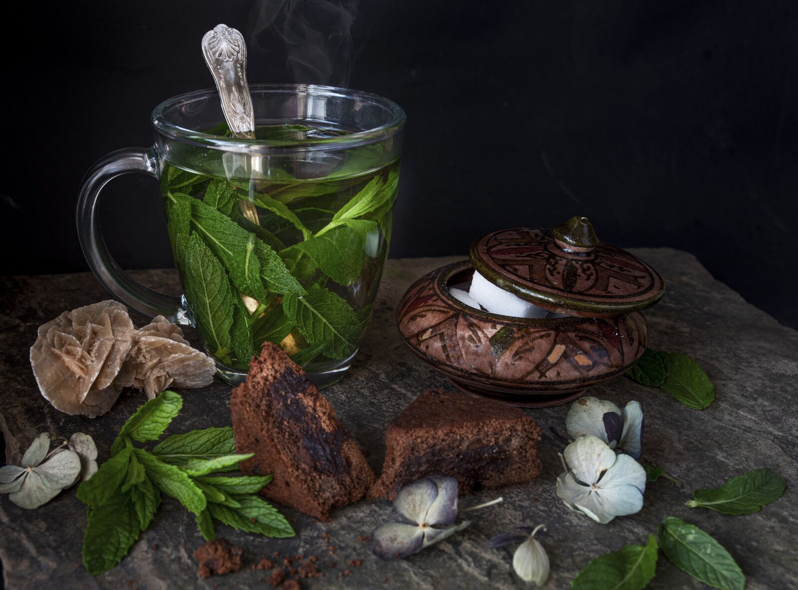 Nikon D750 sample photo. Tea, leaves, mint photography