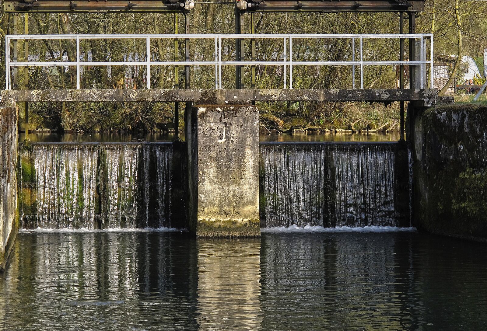 Canon PowerShot G12 sample photo. Weir, bridge, waters photography