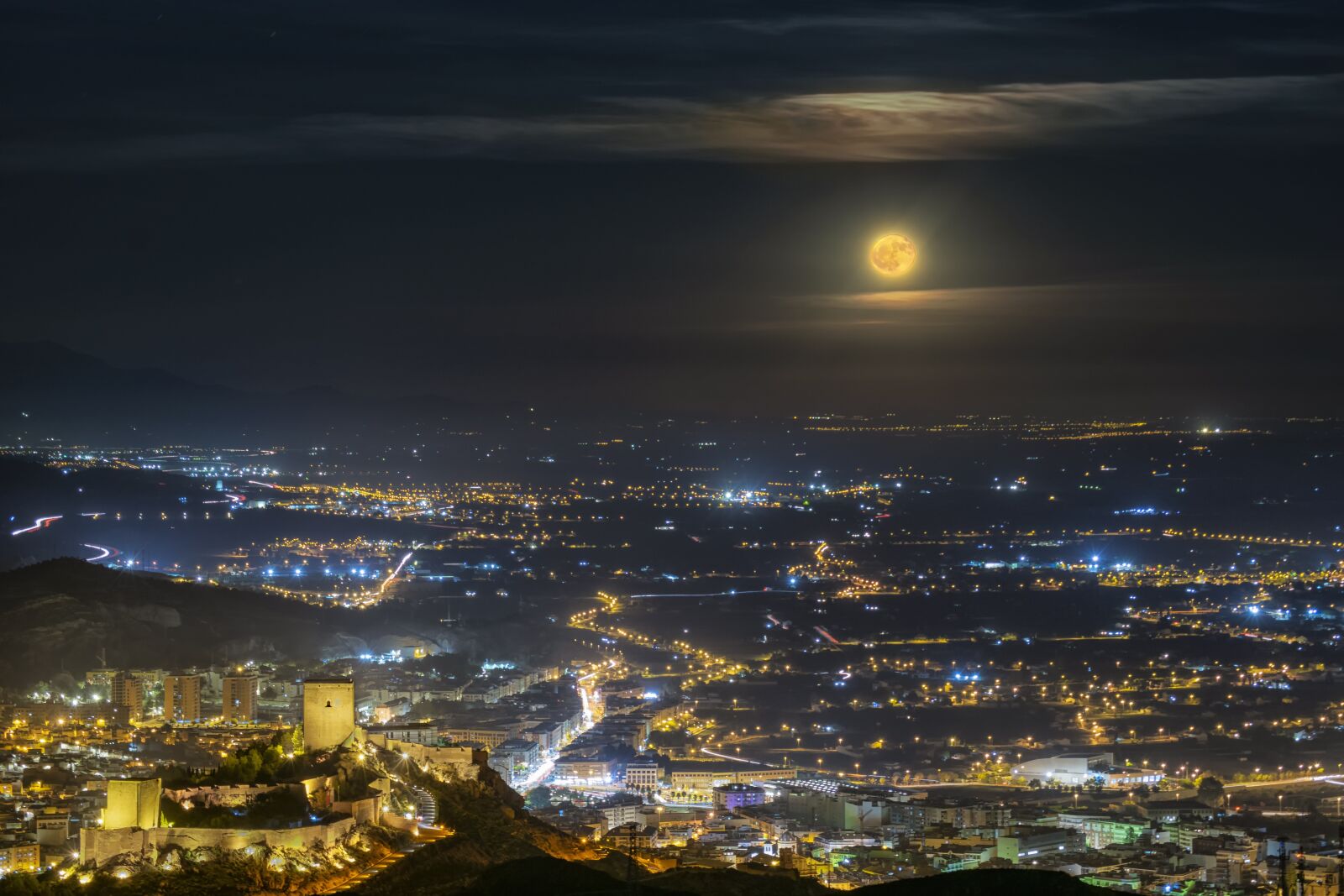 Nikon D3300 sample photo. City, night, moon photography