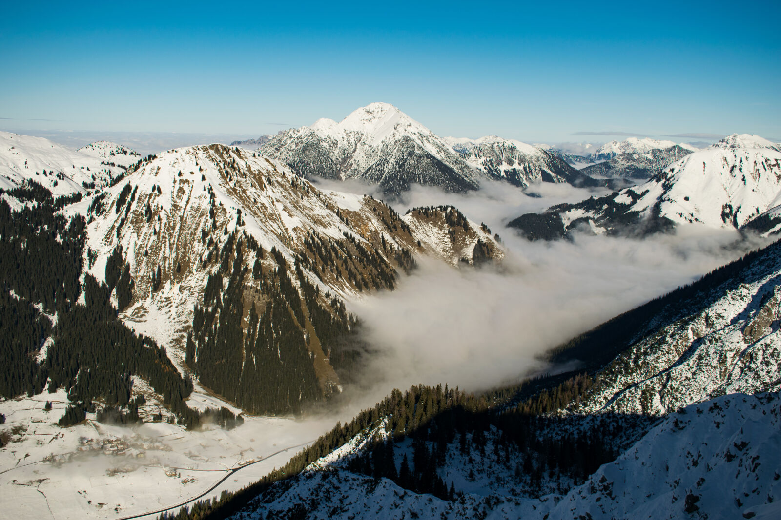 Nikon D3300 sample photo. Rocky, mountain, with, fog photography
