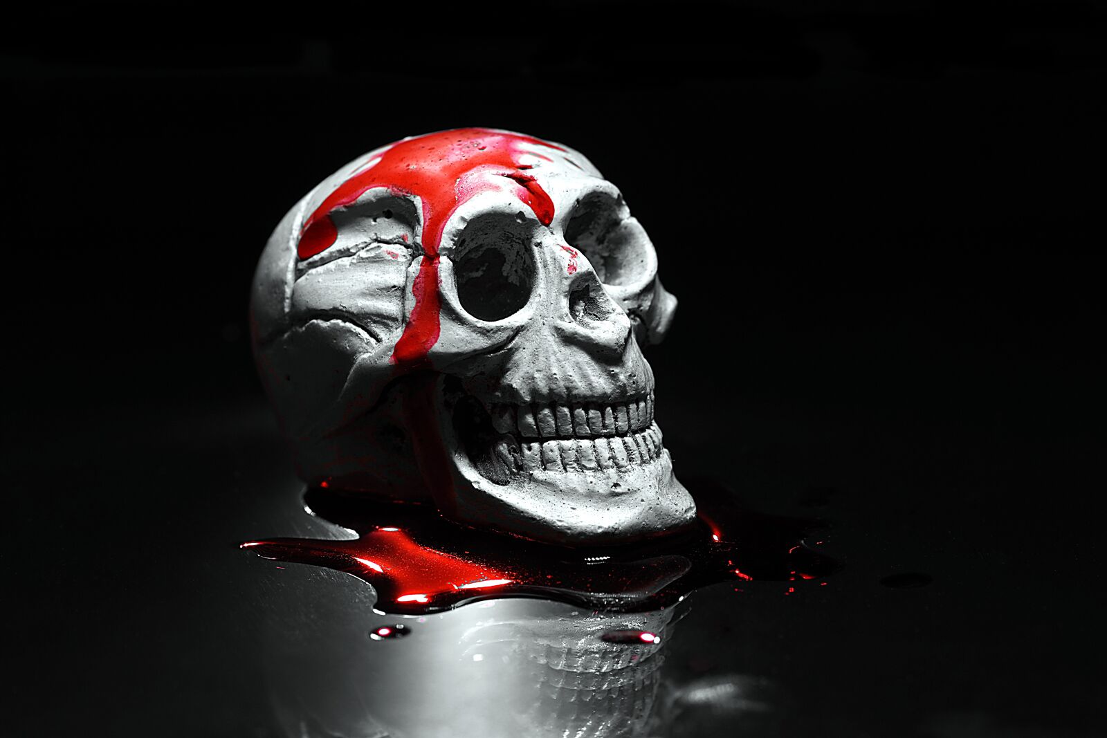 Pentax K-S2 sample photo. Skull, halloween, horror movie photography