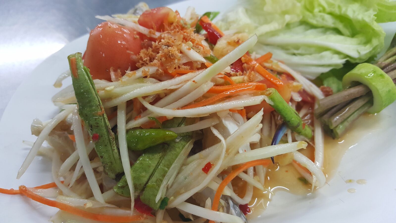 Samsung Galaxy Note5 sample photo. Thai food, delicious, papaya photography