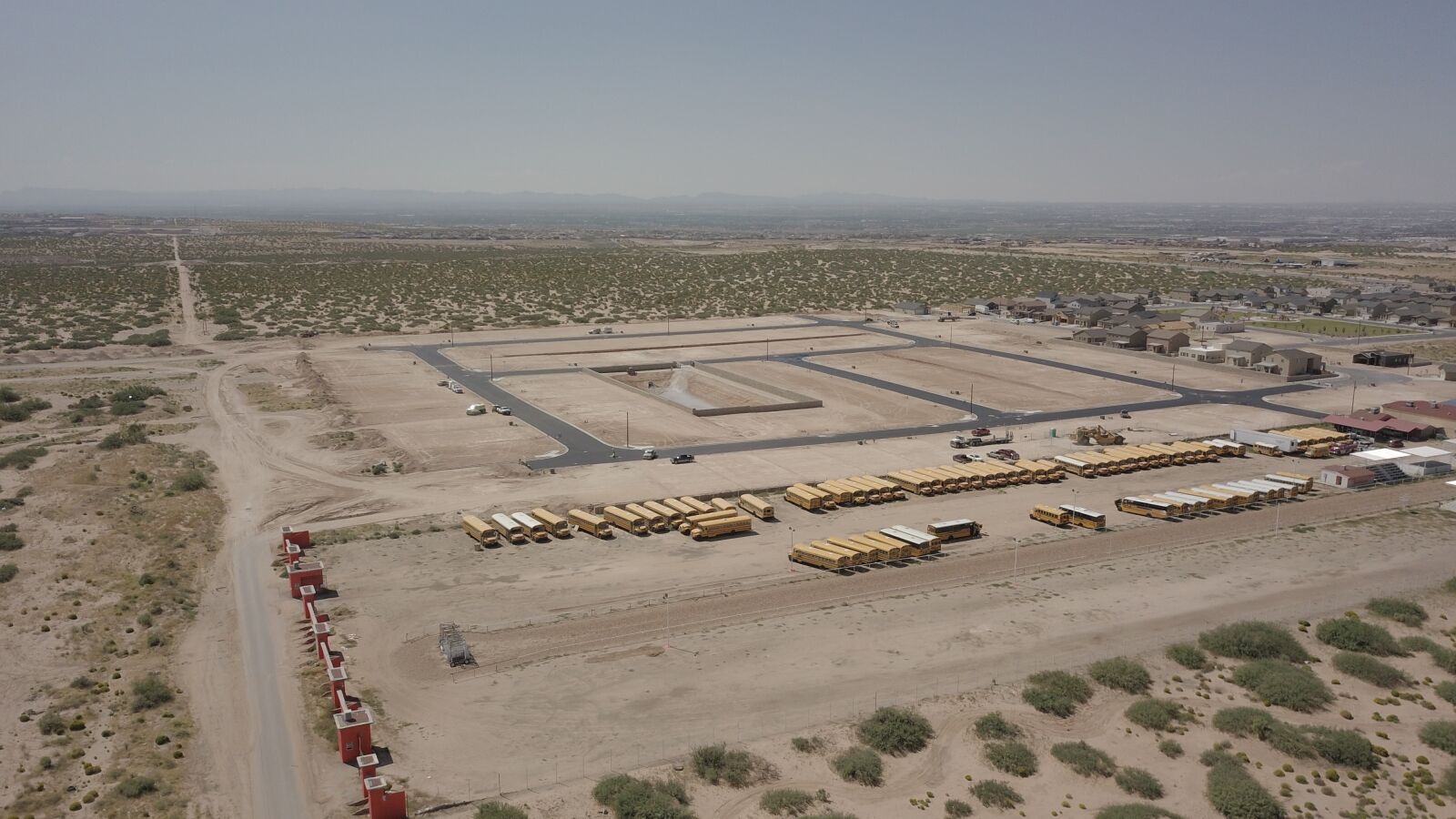 DJI FC220 sample photo. Desert, bus, school bus photography