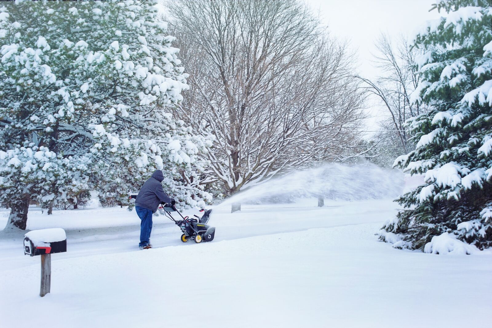 Canon EF 50mm F1.4 USM sample photo. Snow, snow blowing, snowblower photography