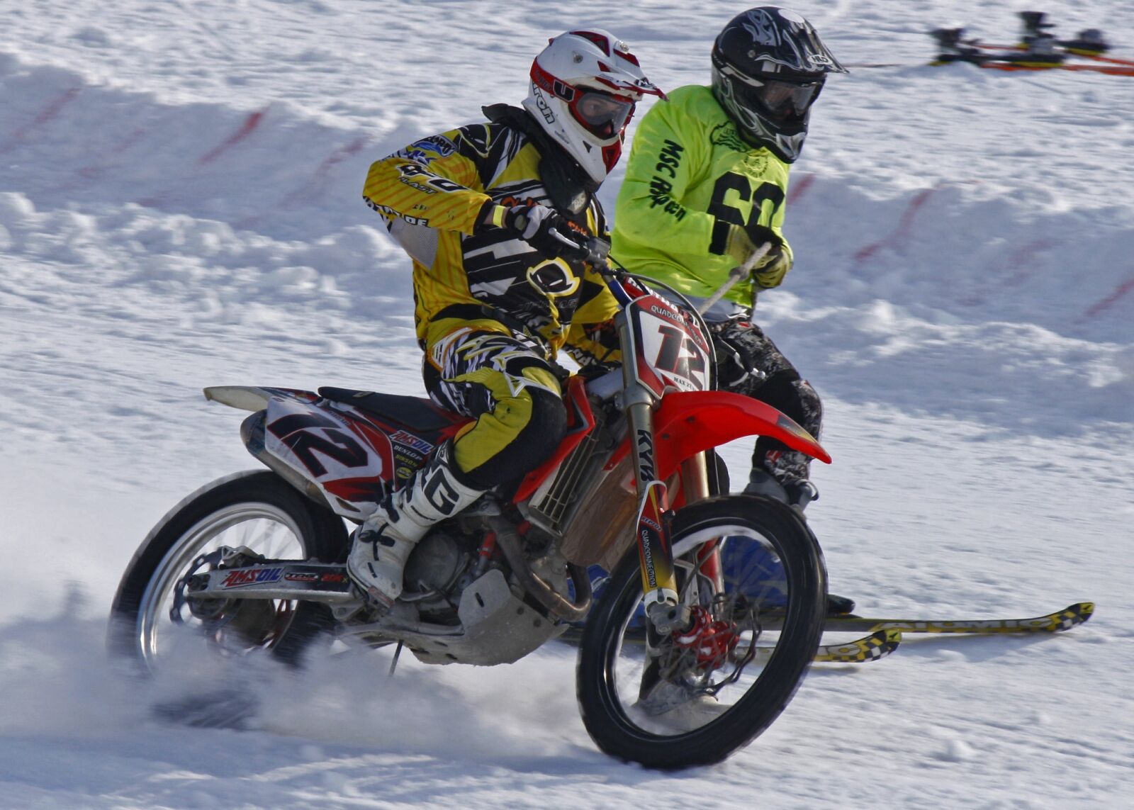 Canon EOS 1000D (EOS Digital Rebel XS / EOS Kiss F) sample photo. Skijoring, motorcycle, ice speedway photography