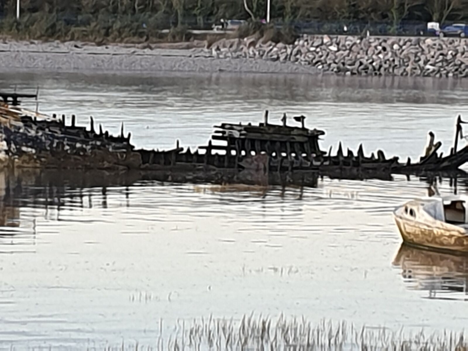 Samsung Galaxy S9 sample photo. Shipwreck, water, abandoned photography
