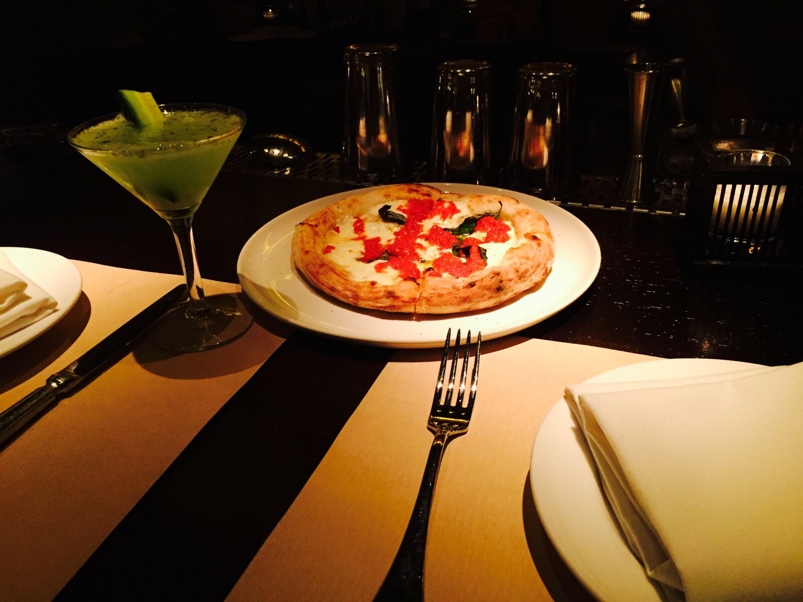 iPhone 6 back camera 4.15mm f/2.2 sample photo. Pizza, drink, food photography