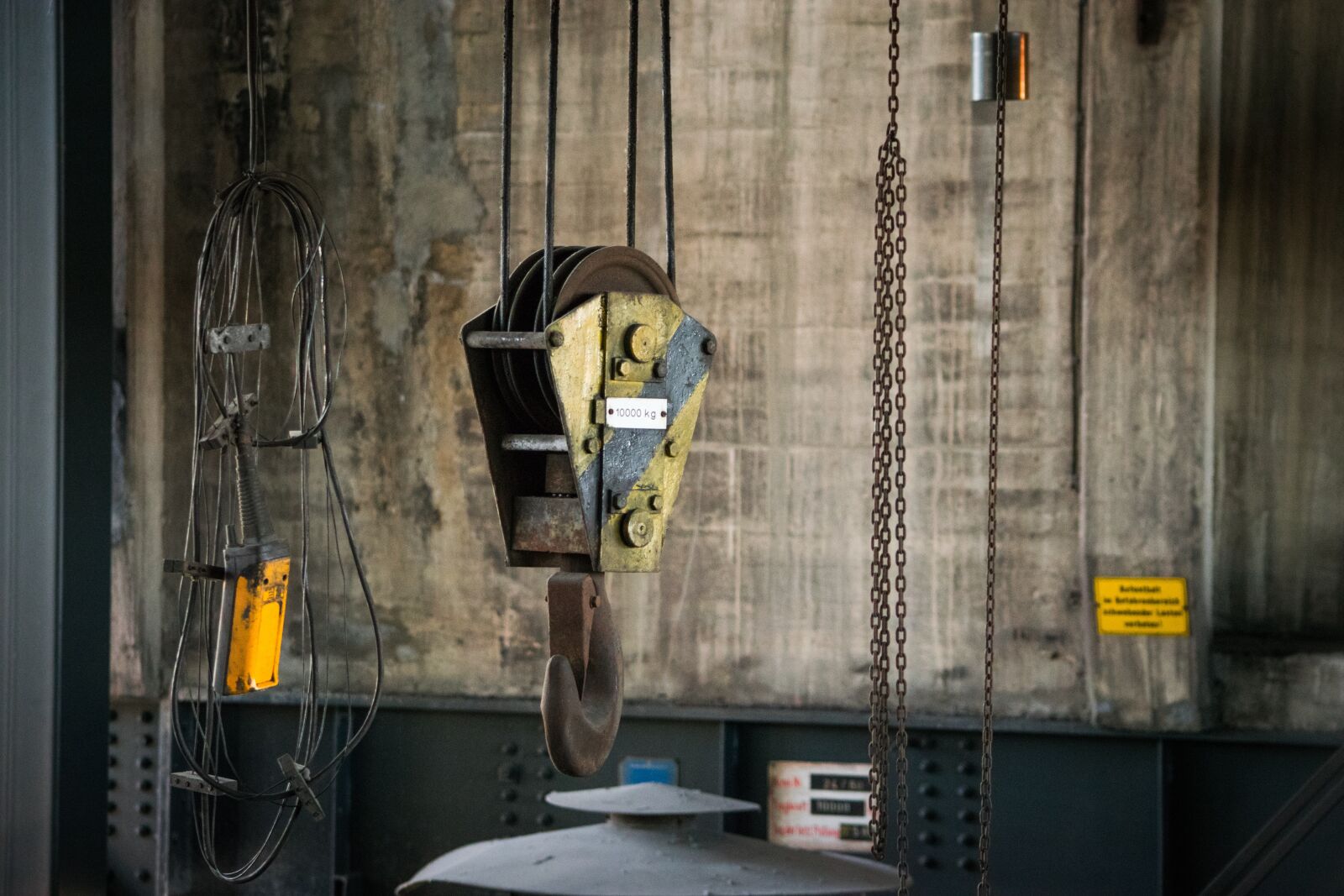 Nikon D3300 sample photo. Crane hooks, machine, industrial photography
