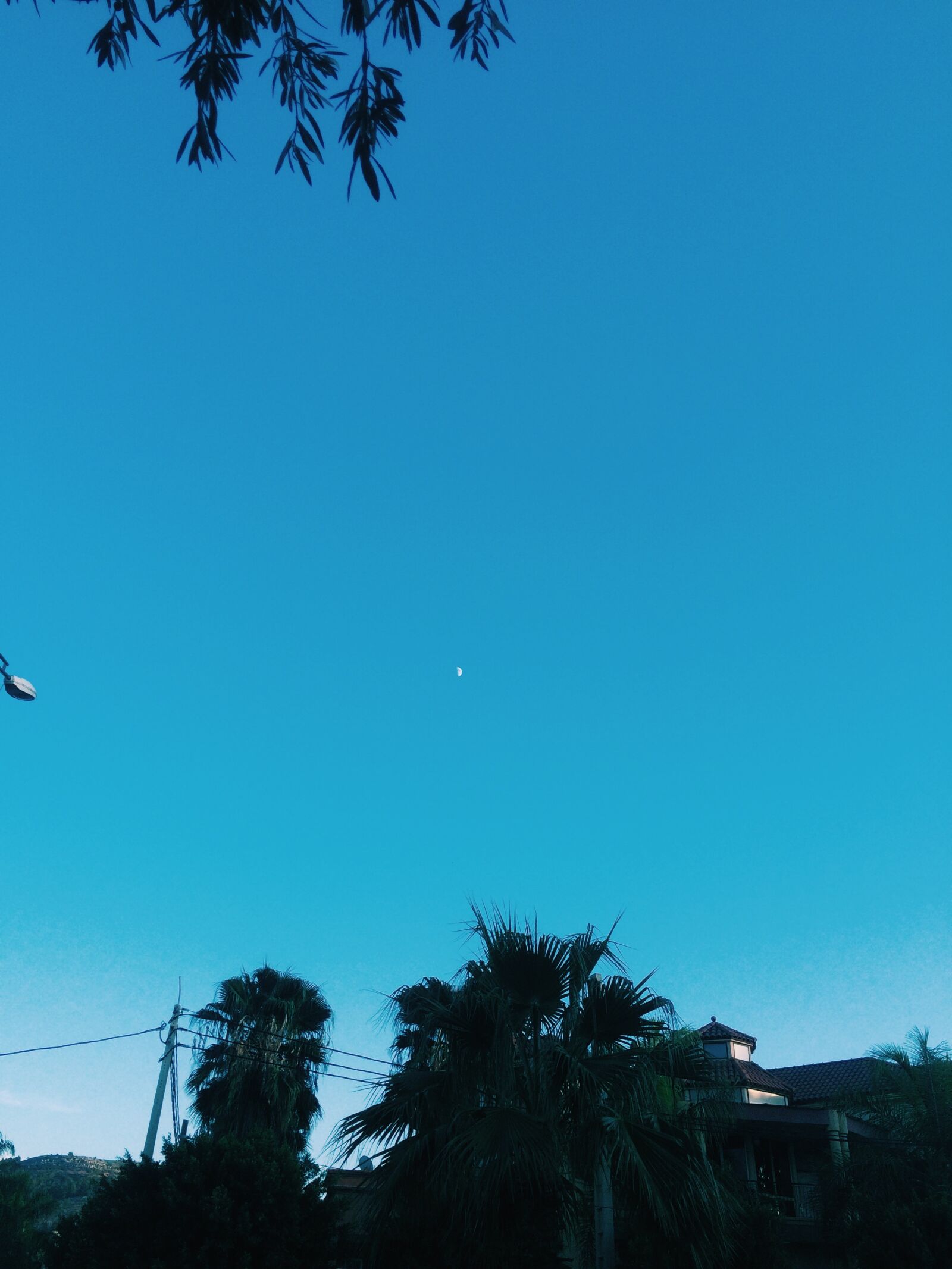 iPhone 5s back camera 4.15mm f/2.2 sample photo. Blue, sky, half, moon photography