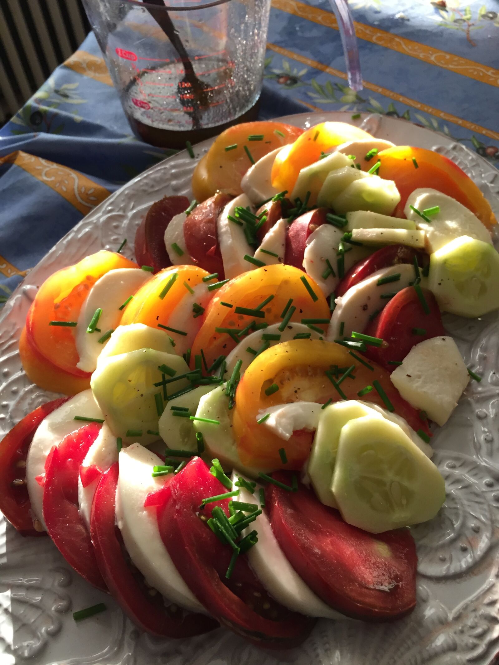 Apple iPhone 6 sample photo. Cucumbers, mozarella, salad, tomatoes photography