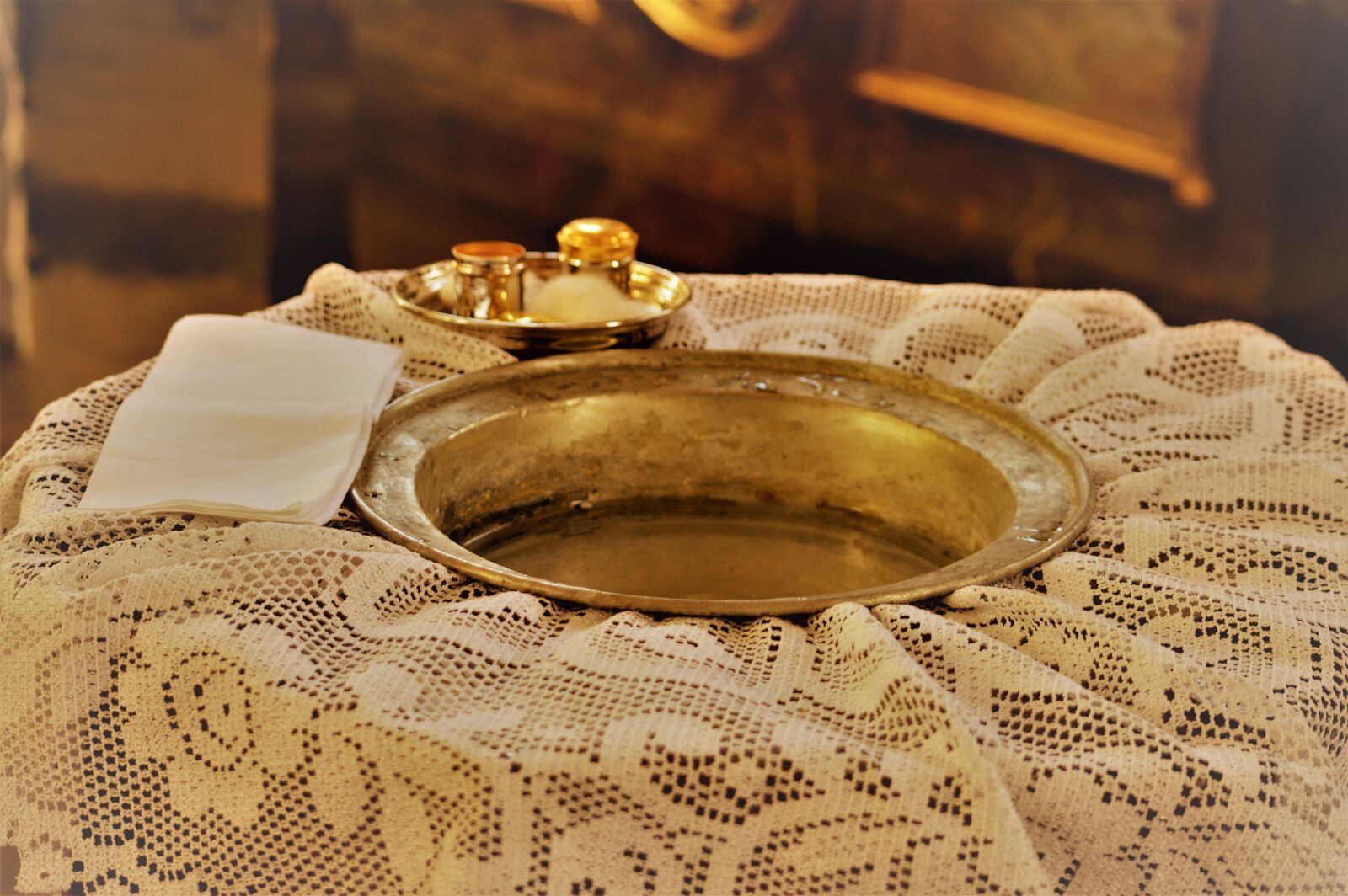 Nikon D3200 sample photo. Baptismal font, baptism, church photography