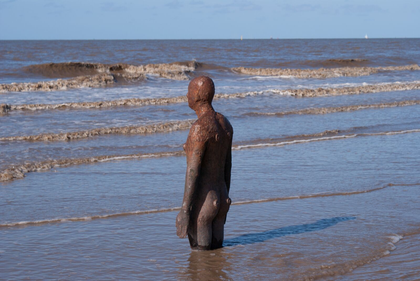 Sony Alpha DSLR-A230 sample photo. Antony gormley, crosby beach photography