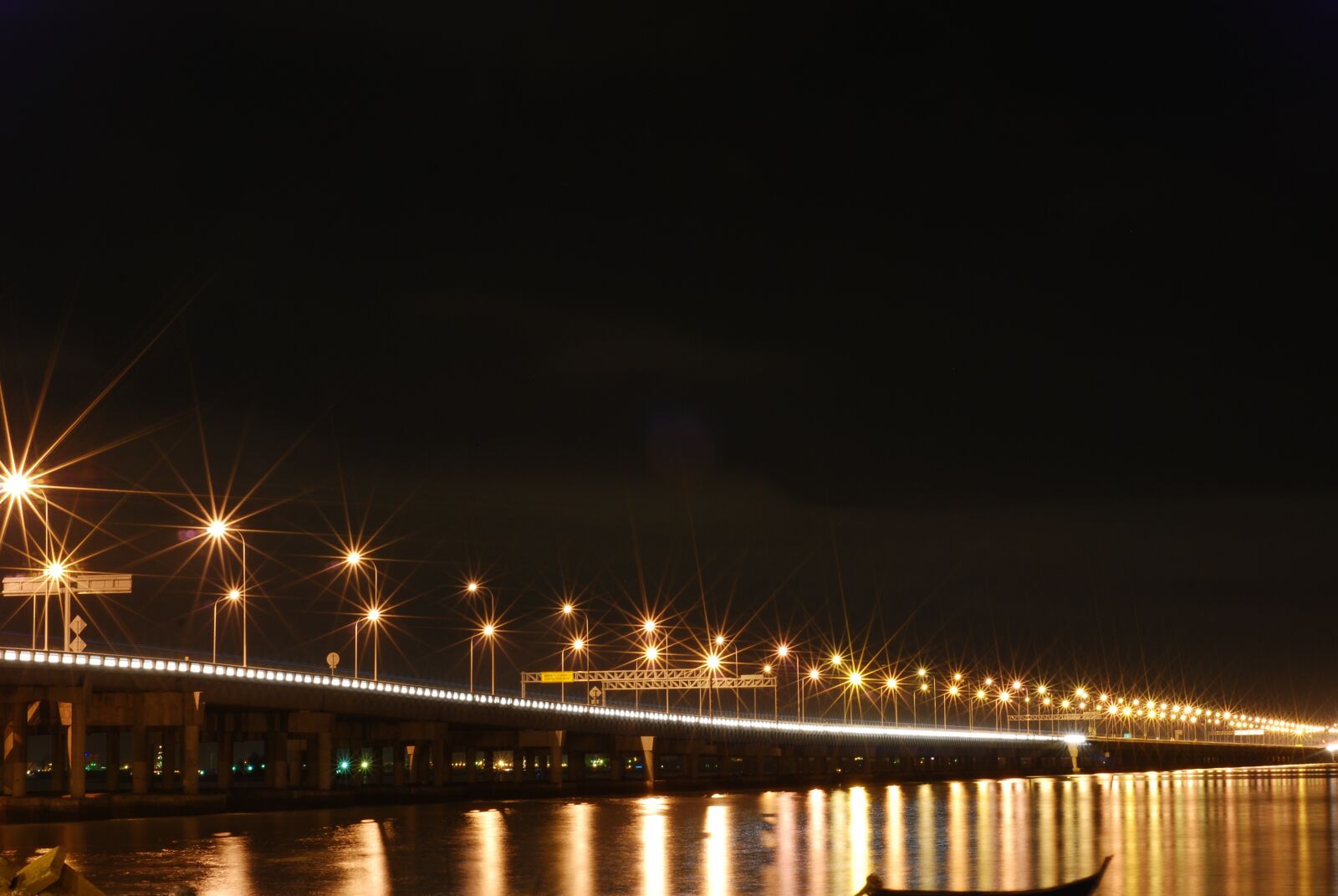 Nikon D80 sample photo. Bridge, night, star photography