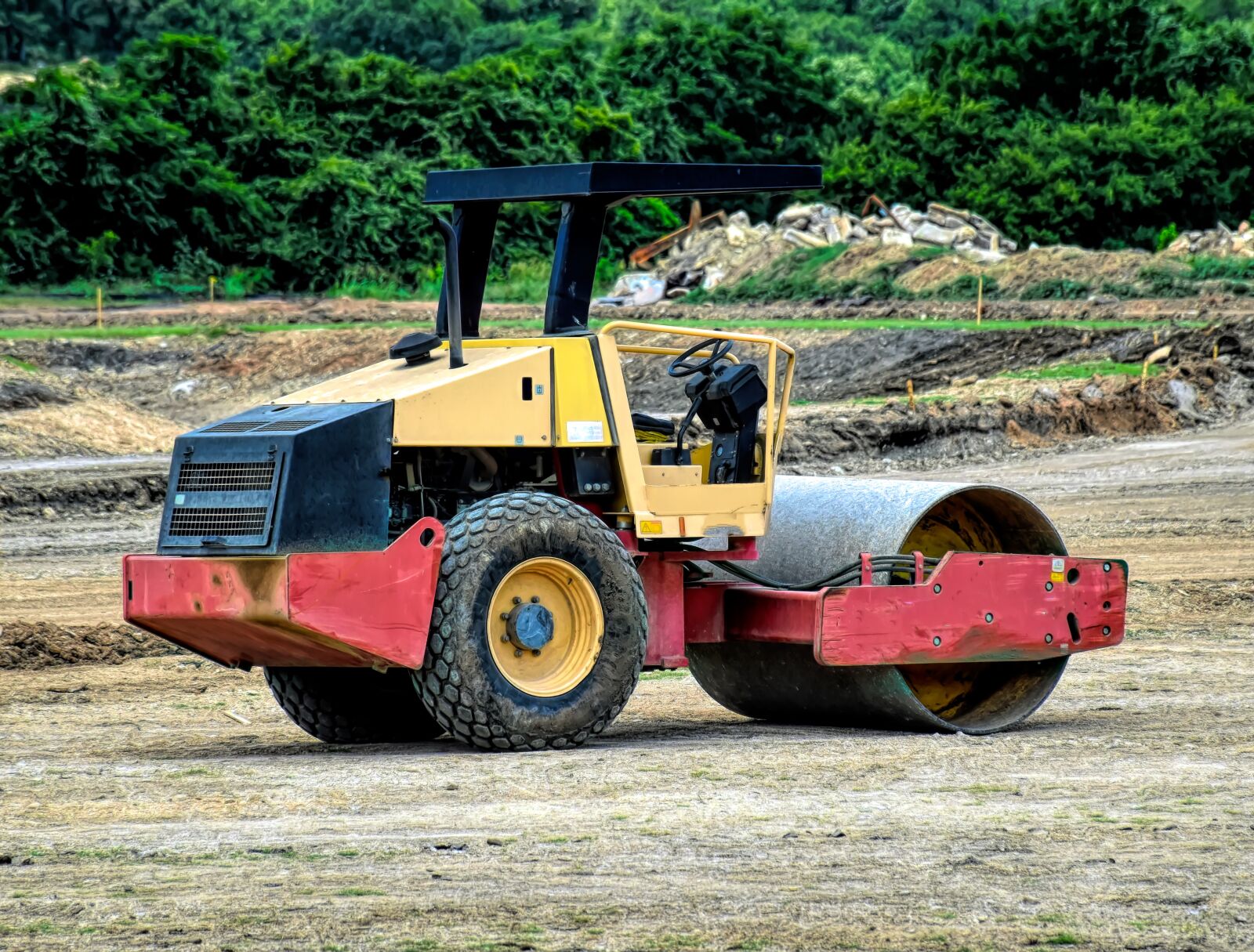 Nikon D5500 sample photo. Roller, road, construction photography